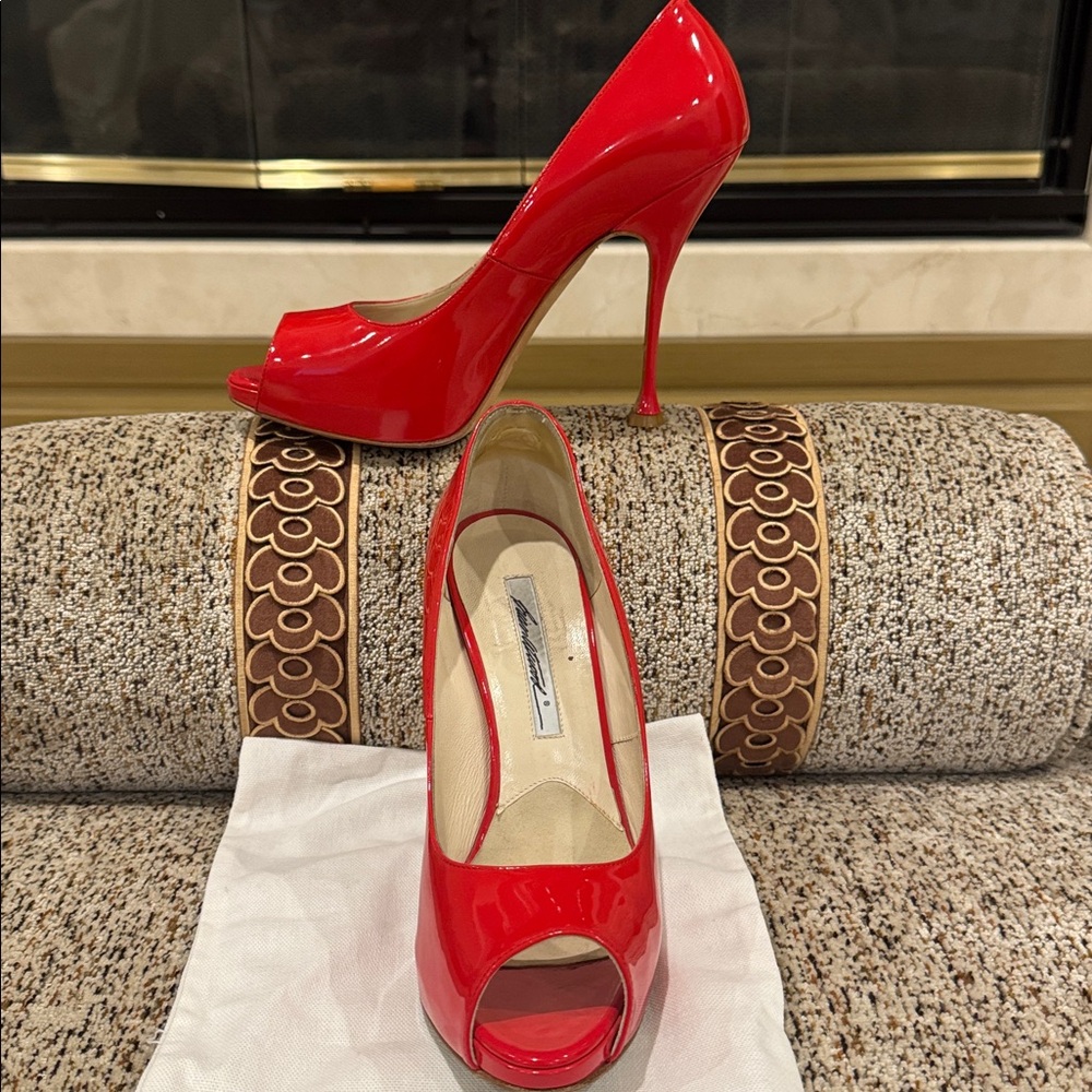 Brian Atwood Red Leather Heels